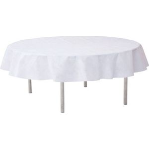 Wit rond tafelkleed/tafellaken 240 cm non woven polypropyleen- Ronde tafelkleden Opaque White