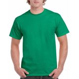 Set van 3x stuks groene katoenen t-shirts voor heren 100% katoen - zware 200 grams kwaliteit - Basic shirts, maat: S (36/48)