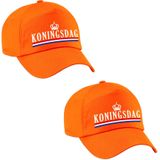 2x stuks Koningsdag pet / cap oranje - dames en heren - Hollandse petje / baseball cap