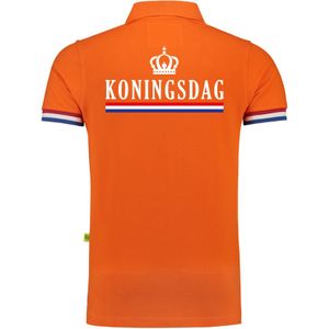 Luxe Koningsdag poloshirt - 200 grams katoen - Koningsdag - oranje - heren - Koningsdag kleding/ shirts