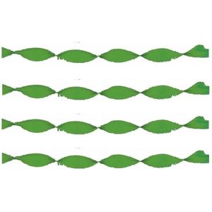 4x Crepe papier slingers 6 meter groen - feestslingers