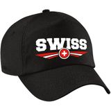 Zwitserland / Swiss landen pet zwart kinderen - Zwitserland / Swiss baseball cap - EK / WK / Olympische spelen outfit