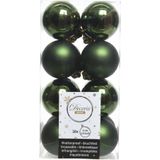 Decoris kleine Kerstballen - 16ST - donkergroen - 4 cm - kunststof - kerstversiering