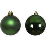 Decoris kleine Kerstballen - 16ST - donkergroen - 4 cm - kunststof - kerstversiering