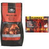 BBQ starterspakket - houtskool briketten 3 kilo - barbecue aanmaakblokjes 32x