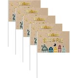 Voordeelpakket van 50x stuks Sinterklaas zwaaivlaggetjes Welkom Sint en Piet 30 x 20 cm