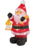 Set van 2x stuks kerstverlichting Led figuren voor buiten kerstman 24 x 20 x 46 cm met 40 lampjes helder wit