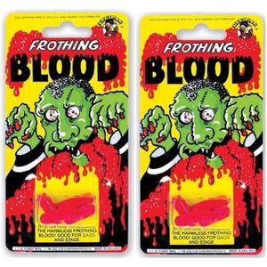 8x stuks horror kunstbloed capsules voor in de mond - Nepbloed - Halloween verkleedaccessoires