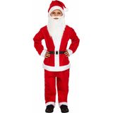 Henbrandt kerstman kostuum met kerstmuts en baard -kinderen -7-9  jaar -kerstmannenpak