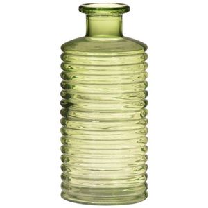 Glazen stijlvolle bloemenvaas/vazen transparant groen met diameter 14.5 cm en hoogte 31 cm - Bloemen/kunstbloemen/boeketten