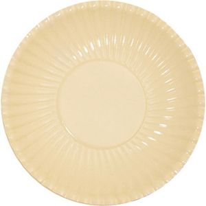 100x Platte kartonnen bordjes creme 23 cm - Wegwerpborden van karton - Feestbordjes - Feestartikelen tafeldecoratie