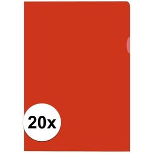 20x Insteekmap rood A4 formaat 21 x 30 cm - Kantoorartikelen