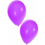 Bellatio Decorations ballonnen - 100 stuks - paars - 27 cm - helium of lucht - verjaardag / versiering