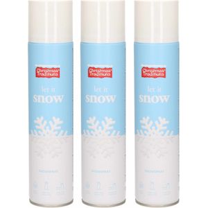 3x Sneeuwspray/spuitsneeuw bussen 300 ml - Kunstsneeuw/nepsneeuw spray