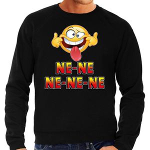 Funny emoticon sweater Ne ne ne ne ne zwart voor heren -  Fun / cadeau trui