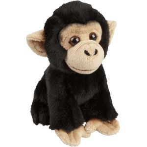 Pluche knuffel dieren Chimpansee aap 18 cm - Speelgoed apen knuffelbeesten