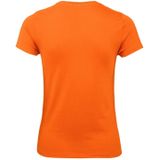 Set van 3x stuks oranje t-shirts met ronde hals voor dames - basic shirt - katoen - Koningsdag / Nederland supporter, maat: XL (42)