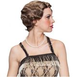 Jaren 20 Roaring Twenties carnaval verkleed pruik bruin