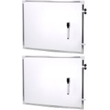 2x stuks magnetische whiteboards met marker met wisser 70 x 50 cm - Kantoorbenodigdheden - Schoolborden