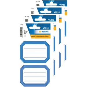 Herma Keuken/voorraadkast etiketten/stickers - 48x - blauw/wit