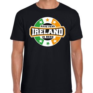 Have fear Ireland is here t-shirt met sterren Ierse vlag - zwart - heren - Ierland supporter / Iers elftal fan shirt / EK / WK / kleding