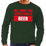Foute kersttrui / sweater All I Want For Christmas Is Beer groen voor heren - Kersttruien