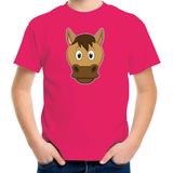 Cartoon paard t-shirt roze voor jongens en meisjes - Kinderkleding / dieren t-shirts kinderen
