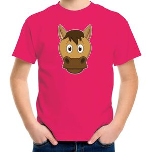 Cartoon paard t-shirt roze voor jongens en meisjes - Kinderkleding / dieren t-shirts kinderen