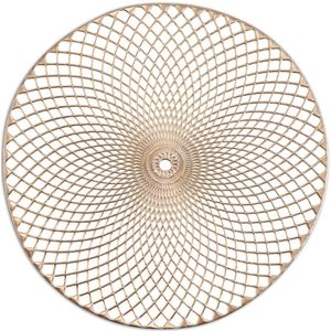 8x Ronde placemats goud mandala 38 cm - Zeller - Woondecoratie - Tafeldecoratie - Placemats - Borden onderleggers van kunststof