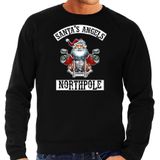 Grote maten foute Kerstsweater / Kerst trui Santas angels Northpole zwart voor heren - Kerstkleding / Christmas outfit
