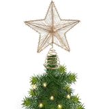 Countryfield kerst ster piek - koper -  LED licht warm wit - 25 cm
