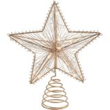 Countryfield kerst ster piek - koper -  LED licht warm wit - 25 cm