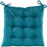 Anna's collection Stoelkussen gewatteerd - 6x - petrol blauw - 38 x 38 cm - binnen/buiten