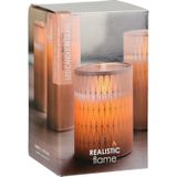 Home and Styling luxe LED kaars - in glas - warm wit - D7,5 x H12,5 cm