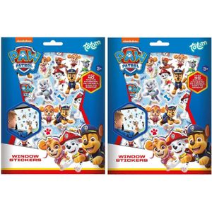 2x pakjes raam/autoraam kinder stickers - 4x velletjes per pakje - In Paw Patrol thema