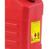 Kunststof jerrycan rood L35 x B23 x H37 cm - 20 liter - geschikt voor gevaarlijke vloeistoffen
