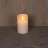 1x Ivoren LED kaars / stompkaars 12,5 cm - Luxe kaarsen op batterijen met bewegende vlam