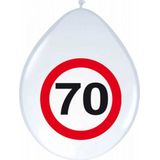 8x stuks Ballonnen 70 jaar verkeersbord