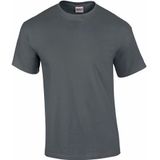 Set van 2x stuks antraciet grijs katoenen shirt voor volwassenen, maat: L (40/52)