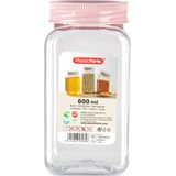 Forte Plastics Voorraadpot/bewaarpot - 600 ml - kunststof - oud roze - B7 x H15 cm