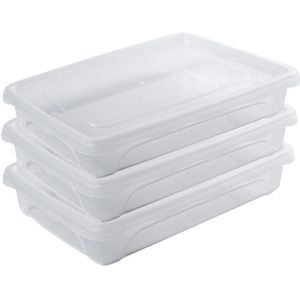 10x Voorraad/vershoudbakjes laag 0,5 liter transparant plastic/kunststof - 18 x 12 x 4 cm - Vienna - Vershouddoos bakje - Mealprep - Maaltijden bewaren