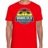 Honolulu zomer t-shirt / shirt Honolulu bikini beach party voor heren - rood - Honolulu beach party outfit / vakantie kleding /  strandfeest shirt