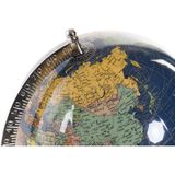Decoratie wereldbol/globe donkerblauw op metalen voet/standaard 18 x 38 cm -  Landen/contintenten topografie