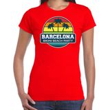 Barcelona zomer t-shirt / shirt Barcelona bikini beach party voor dames - rood - Barcelona beach party outfit / vakantie kleding /  strandfeest shirt