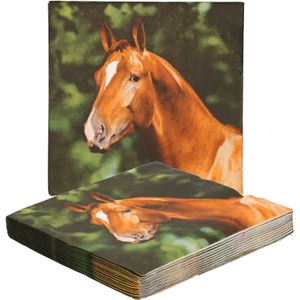 Esschert design papieren servetten - 40x - paard - 33 x 33 cm