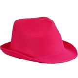 3x Toppers trilby feesthoeden fuchsia voor volwassenen