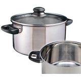 RVS kookpan / pan met glazen deksel 24 cm - kookpannen / aardappelpan - Koken - Keukengerei