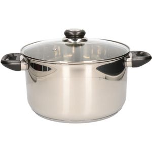 RVS kookpan / pan met glazen deksel 24 cm - kookpannen / aardappelpan - Koken - Keukengerei