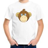 Cartoon aap t-shirt wit voor jongens en meisjes - Kinderkleding / dieren t-shirts kinderen