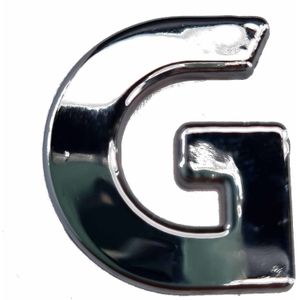 Chrome 3d plakletter G van 2,5 cm